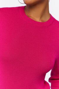 FUCHSIA Ribbed Knit Sweater Top, image 5