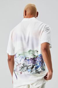 WHITE/MULTI Watercolor Landscape Print Shirt, image 3
