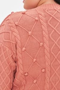 RUST Plus Size Ball Knit Cardigan Sweater, image 5
