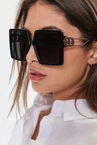 BLACK/BLACK Oversized Square Sunglasses, image 2