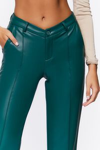 EMERALD Faux Leather Mid-Rise Trousers, image 6