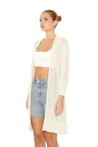 LIGHT BROWN Chevron Open-Front Cardigan Sweater, image 2