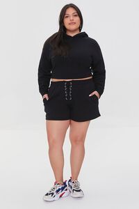 BLACK Plus Size Lace-Up Shorts, image 5