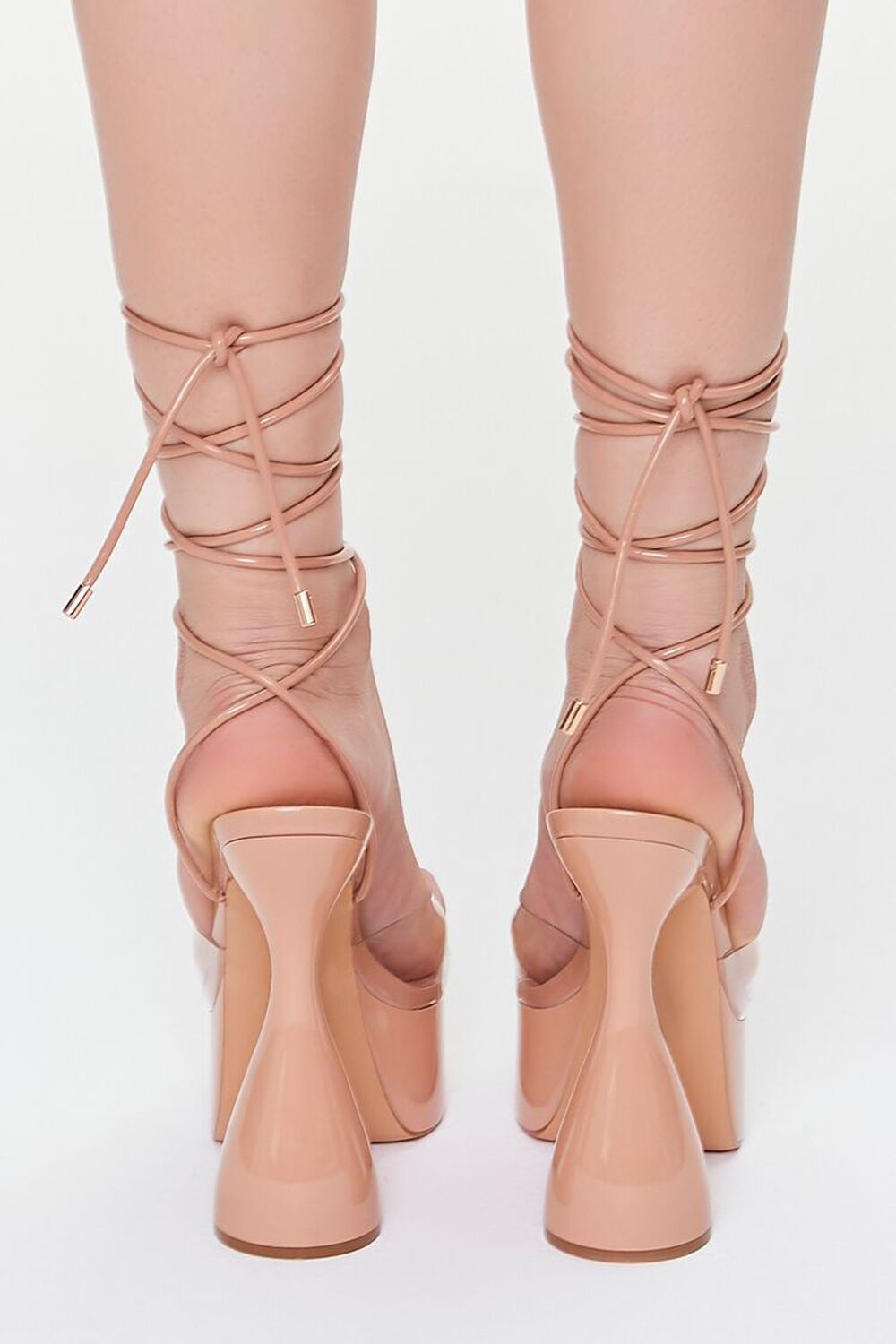 NUDE Wraparound Open-Toe Platform Heels, image 3