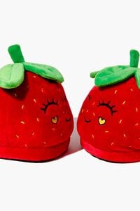 RED Plush Strawberry House Slippers, image 5