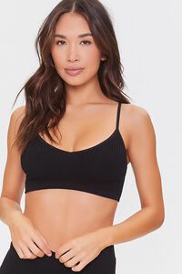 BLACK Seamless Lingerie Cropped Cami, image 1