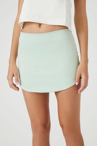 SEAFOAM Satin A-Line Mini Skirt, image 6