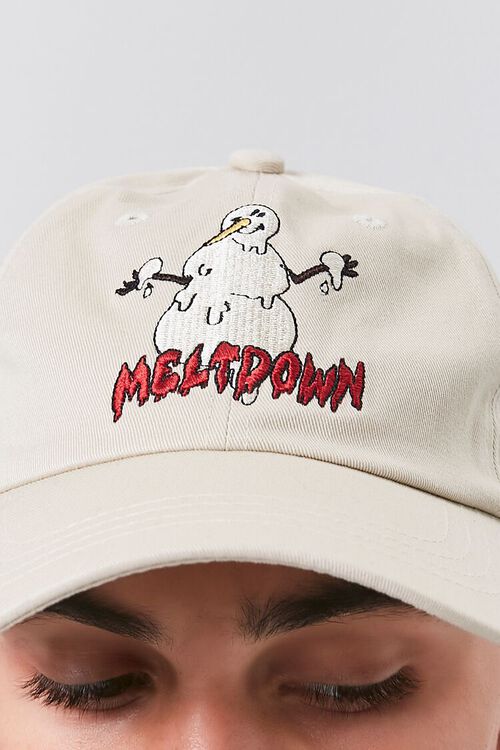 TAUPE/MULTI Embroidered Snowman Graphic Cap, image 2