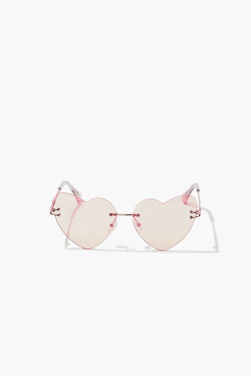 GOLD/PINK Heart-Shaped Tinted Sunglasses, image 3