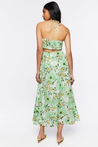 GREEN/MULTI Floral Print Halter Maxi Dress, image 3