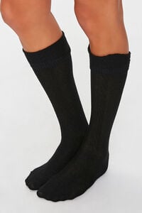 Cable Knit Knee-High Socks, image 1