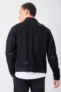 BLACK Distressed Denim Jacket, image 3