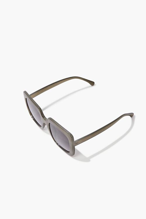 OLIVE/GREY Oversized Square Sunglasses, image 5
