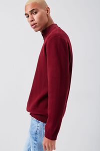 RED Marled Knit Half-Zip Sweater, image 3