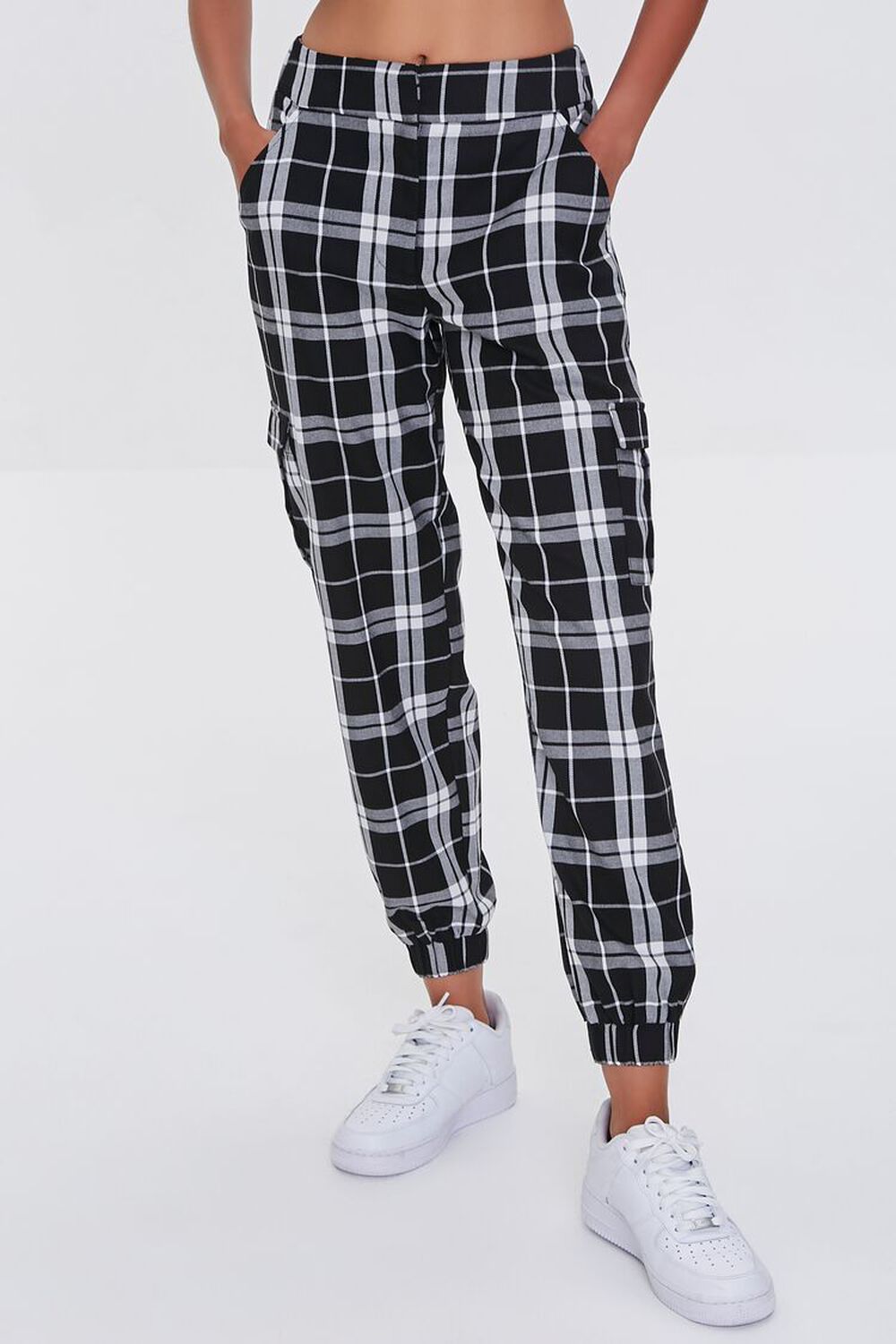 Plaid Cargo Ankle Joggers