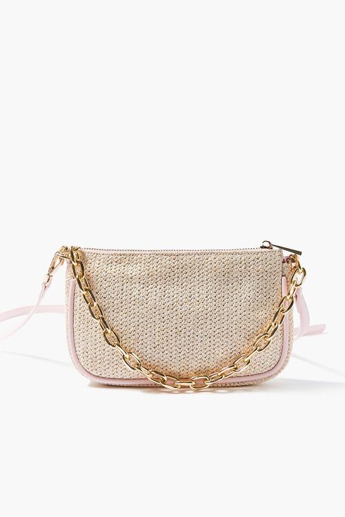 PINK/MULTI Basketwoven Shoulder Bag, image 1