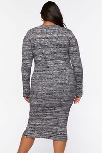 GREY/MULTI Plus Size Marled Midi Sweater Dress, image 4