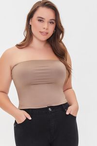 TAUPE Plus Size Tube Top, image 1