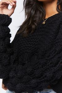 BLACK Cropped Chunky Knit Sweater, image 6