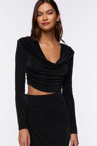 BLACK Cowl Neck Top & Maxi Skirt Set, image 5