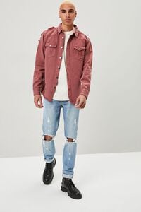 RED Distressed Button-Front Jacket, image 4