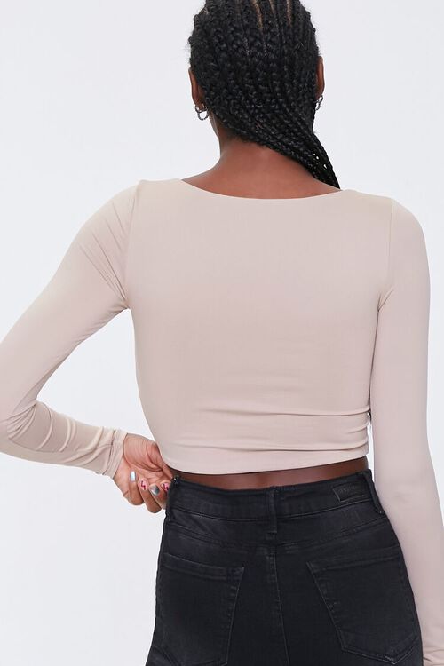 TAUPE Square-Neck Crop Top, image 3