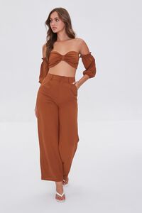 COFFEE Crop Top and High-Rise Pants Set, image 2
