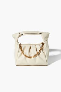 WHITE Faux Leather Chain Baguette Bag, image 5