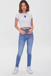 MEDIUM DENIM Recycled Cotton High-Rise Skinny Jeans, image 5