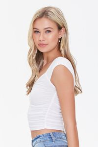 WHITE Ruched Crop Top, image 2