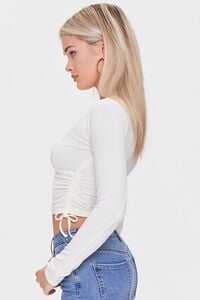 IVORY Heathered Ribbed Henley Top, image 2