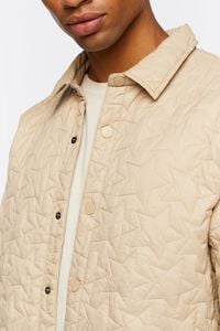 TAUPE Star Quilted Bomber Jacket, image 5
