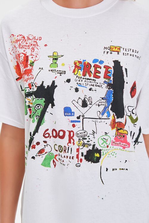 WHITE/MULTI Jean-Michel Basquiat Graphic Tee, image 5