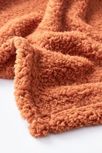 RUST Faux Shearling Throw Blanket, image 3