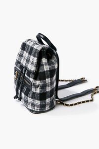 BLACK/WHITE Plaid Chain-Strap Backpack, image 2
