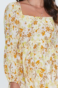 CREAM/MULTI Floral Print Fit & Flare Mini Dress, image 5