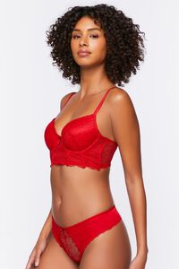 RED Lace Bustier Bra & Panty Lingerie Set, image 2