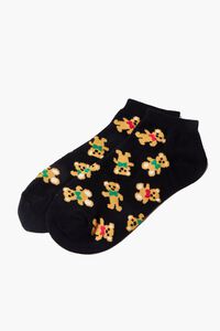 BLACK/MULTI Teddy Bear Ankle Socks, image 2