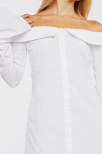 WHITE Poplin Off-the-Shoulder Mini Dress, image 5