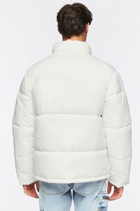 WHITE/BLACK Blueprint Graphic Puffer Jacket, image 4