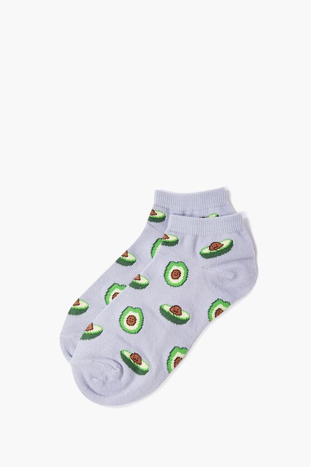 BLUE/MULTI Avocado Print Ankle Socks, image 1