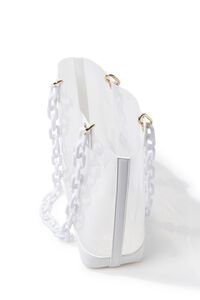 WHITE/CLEAR Transparent Chain-Strap Tote Bag, image 2
