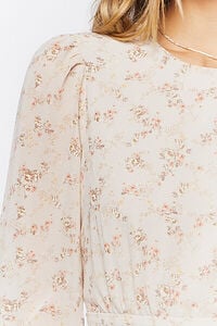 TAUPE/MULTI Floral Print Mini Dress, image 5