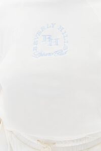 CREAM/BLUE Plus Size Embroidered Beverly Hills Pullover, image 5