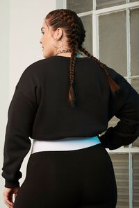 BLACK/WHITE Plus Size Everlast Cropped Pullover, image 3