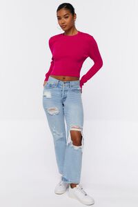 FUCHSIA Ribbed Knit Sweater Top, image 4