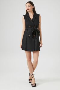 BLACK Linen-Blend Sleeveless Wrap Dress, image 4