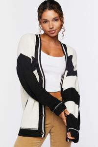 BLACK/WHITE Yin Yang Colorblock Cardigan Sweater, image 1