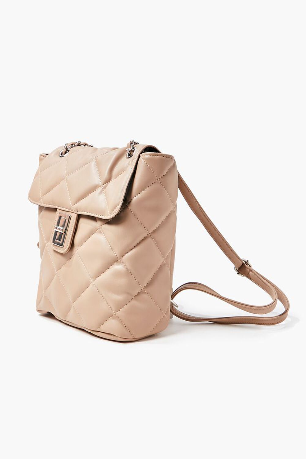 TAUPE Quilted Faux Leather Backpack, image 2