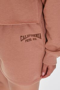 TAUPE/BROWN Plus Size Fleece California Shorts, image 6